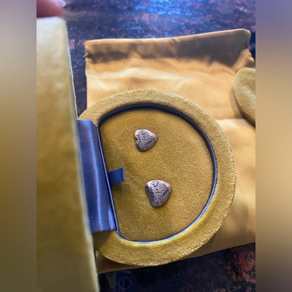Gucci Blind For Love Heart Earrings Silver 925 NEW - Picture 3 of 6